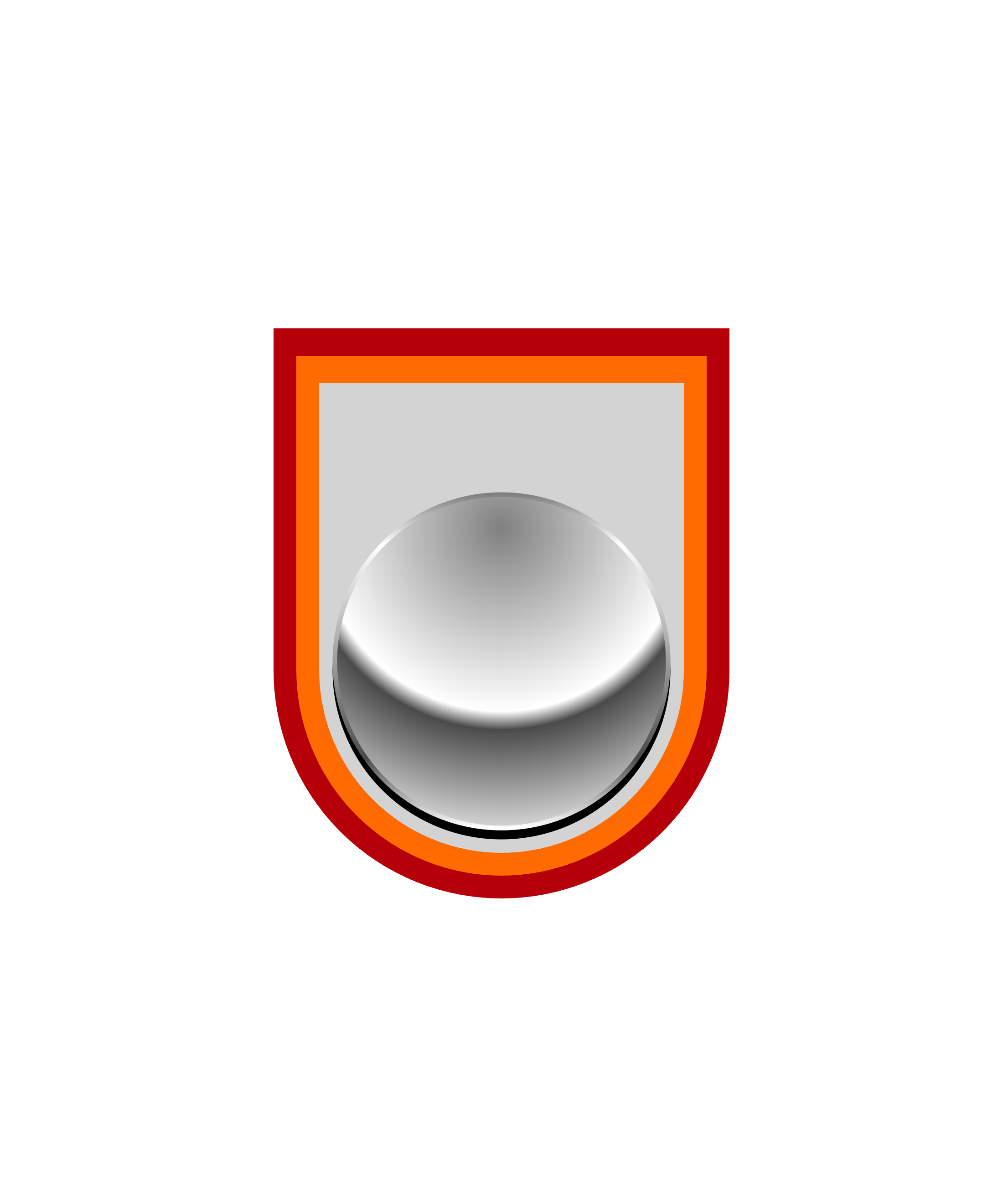 Orb on Gray Crimson and Citrine Bordure Parted Bordurewise